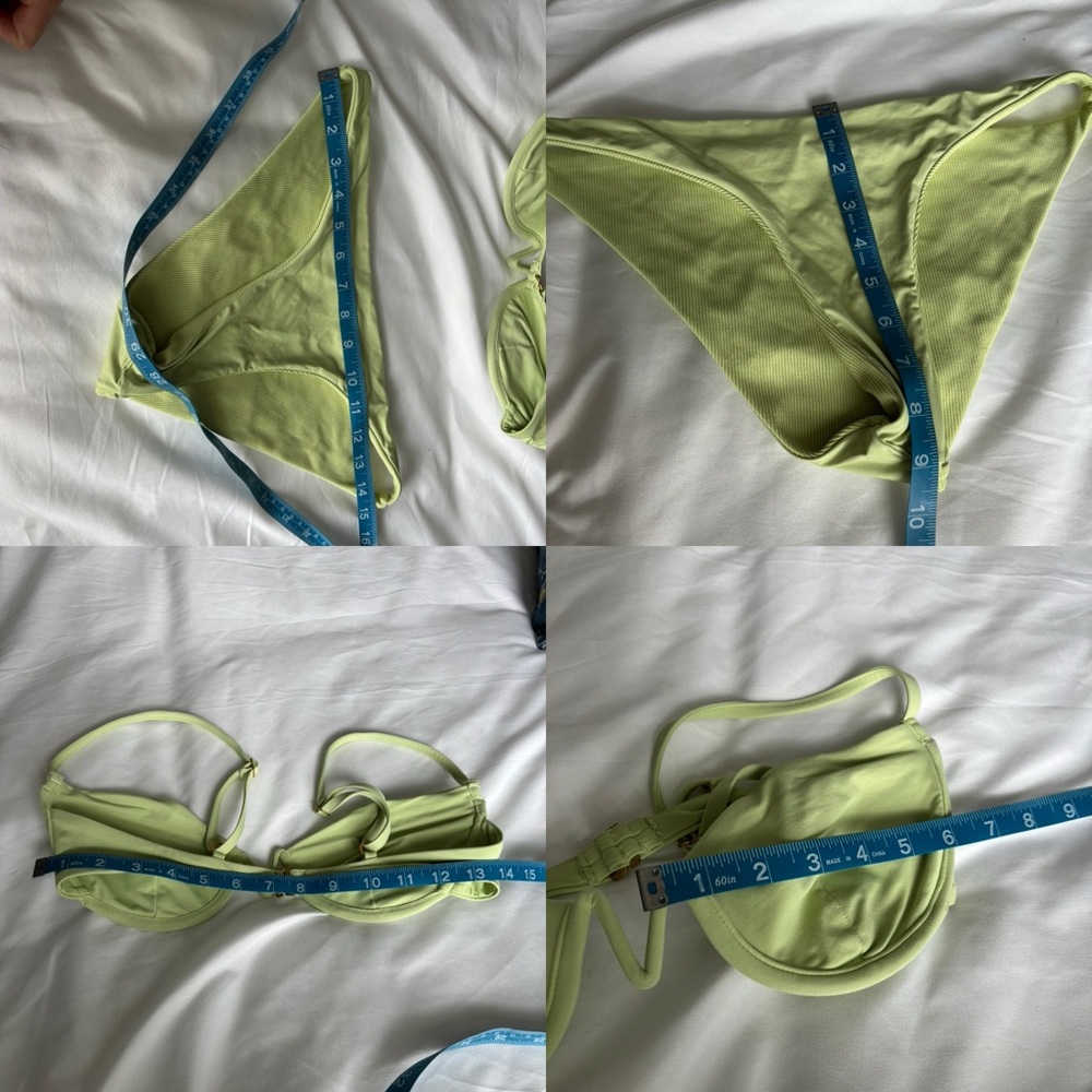 L*SPACE Nico Top and Low Rise Bottoms Lime Bikini Set - Picture 11 of 11